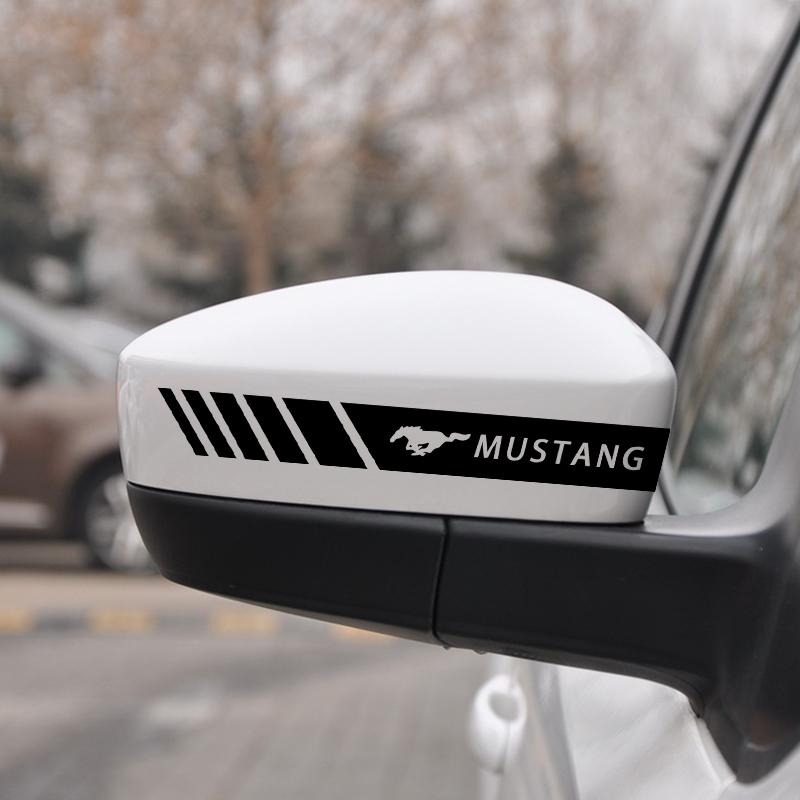 TQ0112PCS Car Rearview Mirror Decoration Sticker Auto Refit Accessories For Ford Mustang Focus 2 3 4 Mondeo Fiesta Ecosport Kuga