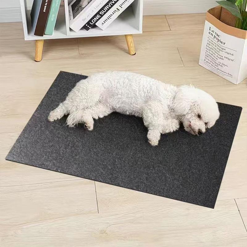 All-Season Thickened Felt Pet Sleep Mat - Washable Warm Pad for Dogs M 40x60 cm чёрный