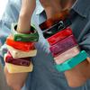 DIEZI 11 Color Fashion Square Geometric Acrylic Resin Bangles Exaggeration Punk Wide Bangles Bracelets For Women Men Jewelry