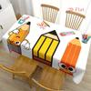 2D Flat 1pc Party Tablecloth, School-Themed Tablecloth, Tablecloth with Decorative Patterns Like Pencils, Rulers, And Stationery, Suitable for Home, K