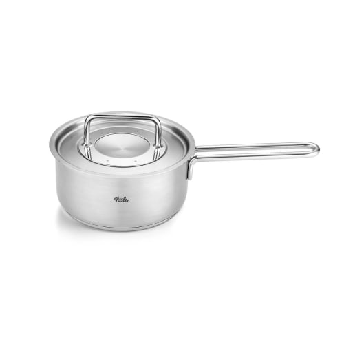 Fissler Pure Collection 16cm Saucepan with Stainless Steel Lid, Gas/IH Compatible, Made In Germany, Silver, 086-154-16-000 (Official Japanese Product)