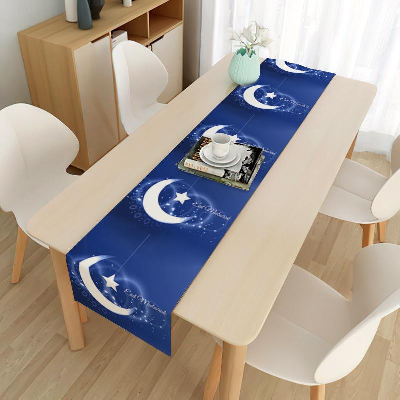 Ramadan Decor Table Runner EID Mubarak Decor Home Tablecloth Ramadan Kareem Islamic Muslim Party Eid Al Adha Gifts