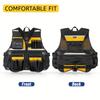 Verstellbare Elektrikerweste - Strapazierfähige Mehrfachtaschen-Aufbewahrungstasche für Handwerker, Schreinerarbeitsweste mit Reißverschlusstasche, Elektrowerkzeuge für Elektriker