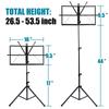 Music Stand 2 in 1 Dual Use Folding Sheet Music Stand Desktop Book Stand Portable and Lightweight