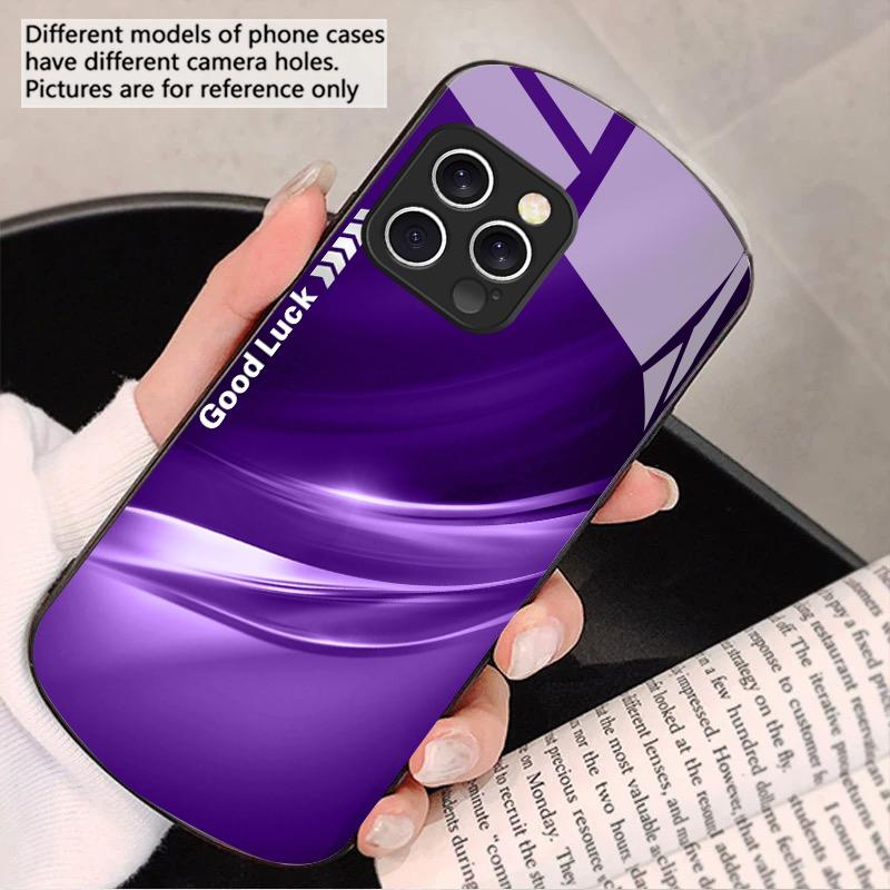 Šťastný Gradient Ripple Pro IPhone 16 Pro Max 16e 15 Pro 14 13 12 Mini 11 XS Max XR 7 8 Plu SE 22 Eliptický skleněný kryt na telefon
