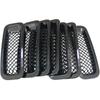 9Pcs Front Grille Grill Mesh Grille Ert Kit + Style Headlight Lamp Cover Trim For Jeep Patriot 2011-2016