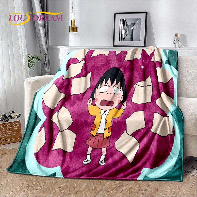 Chi-bi Maruko Sakura Momoko Cartone Animato Morbida Coperta di Peluche, Coperta di Flanella Coperta da Lancio per Soggiorno Camera da Letto Letto Divano Picnic Bambino