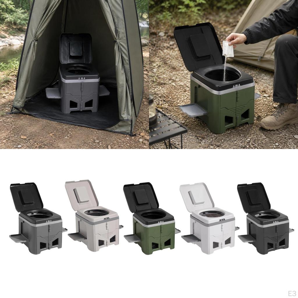 Camping Toilet Foldable Trash Can Easy Clean Compact Portable Potty Travel for Hiking