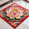 Lotus Area Rug Non-slip Washable Flower Indoor Floor Mat Chinese Style Lotus Carpet Living Room Bedroom Office Home Decoration