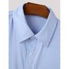 2026 New Men's Fashion Turn-down Collar Vertical Striped Loose Long Sleeve Shirt