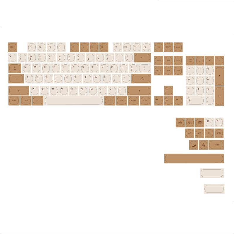 

119Key Tiramisu Keycaps MAProfile PBT DyeSublimation Process Keycap for Mechanical Keyboards Switches 1