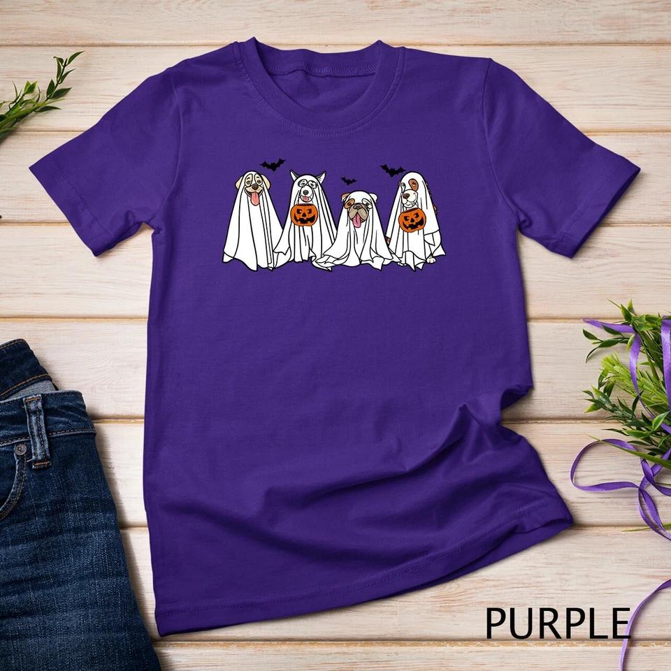Dog Treat Or Treating Pajamas Jackolantern Ghost Halloween Unisex T-shirt 10 S