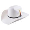 New Hot-selling White Western Cowboy Hat with Webbing Feather Decoration Breathable Sunshade Men's and Women's Party Top Hat