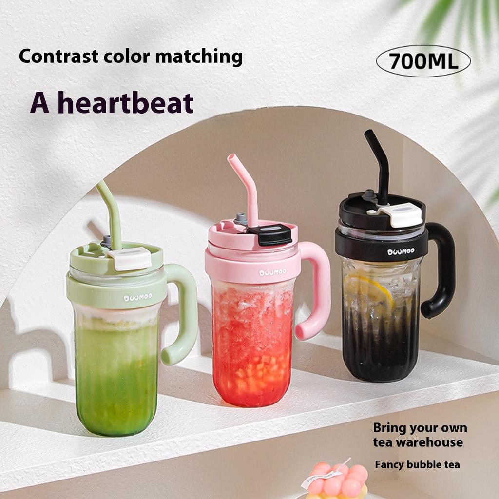 Gianxi Straw Cup For Girls With High Beauty And Large Capacity Water Bottle Summer Big Mac Cup Plastic With Straw