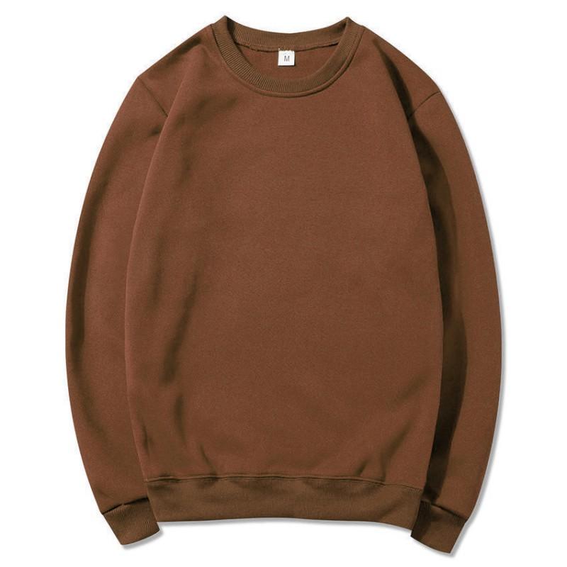 Unisex Fleece Sweatshirt Casual Sports Pullover Solid Color Long Sleeve Top Men Women