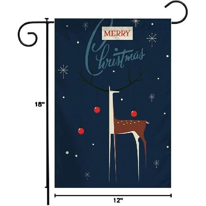 Welcome Garden Flag 1960S Mid Century Modern Merry Christmas Greeting Holidays 1950S Vintage Abstract Animal December Seasonal Garden Flags for Patio