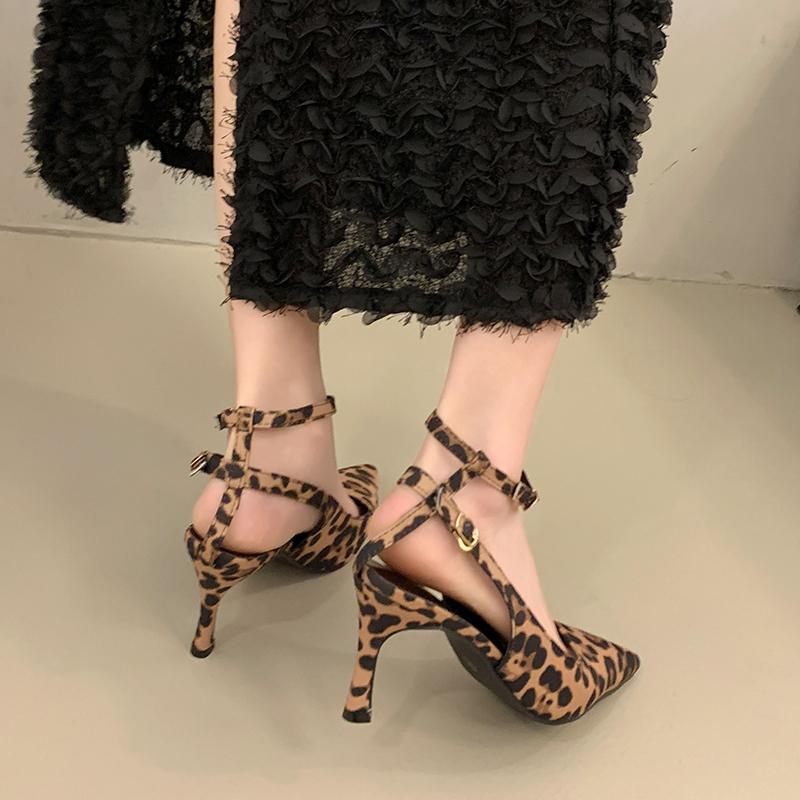 Fashion New Style Popular Spring Designer Pointed Toe Women Pumps Wedges High Heels Female Party Prom Slingback Shoes Zapatos De Mujer