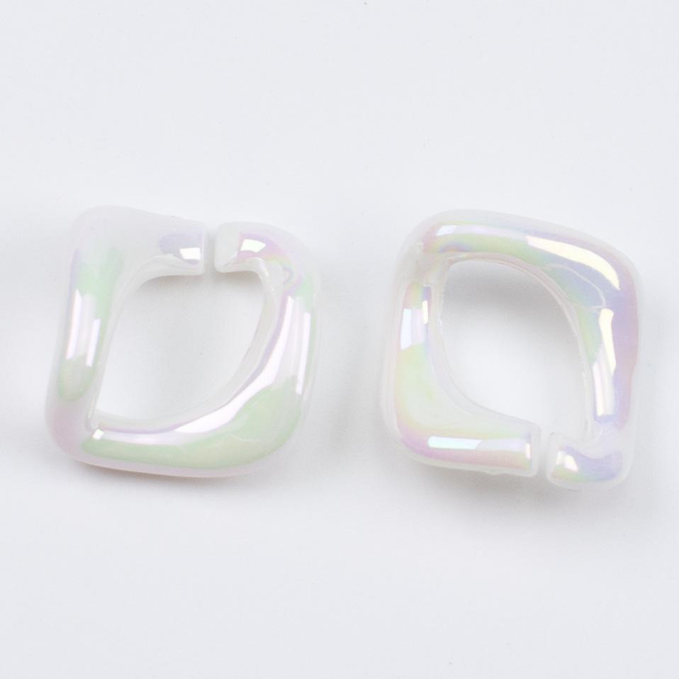 

Iridescent Acrylic Square Chain Jump Ring Phone Case Accessory 23x25