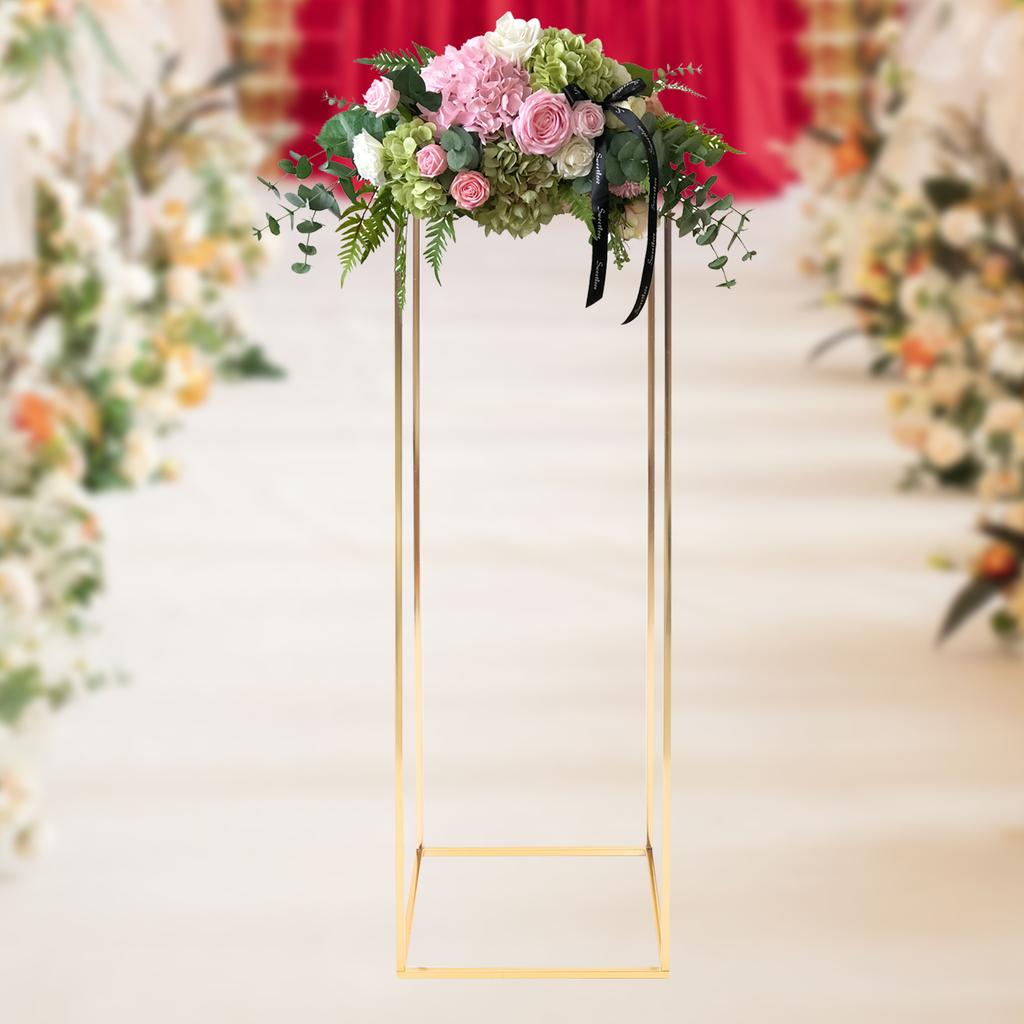 Gold Flower Floor Stand Metal Column Flower Stand Flower Arrangement For Wedding Party Dinner Centerpiece, Birthday Party