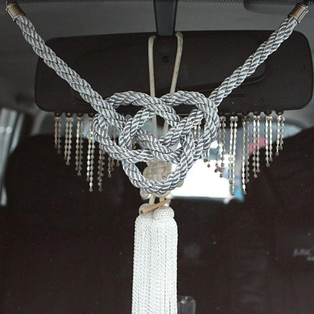 [elesnmb] Pingente de Carro Junção Produzir Corda Nó de Crisântemo Segurança Retrovisor