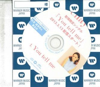 

CD CHAY - You Tell Me LCD552 WARNER 2013 Япония Японская Поп/Рок Б/У