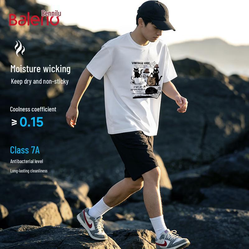 Baleno Men s Cooling Anti-Bacterial Loose Fit Graphic T-Shirt M