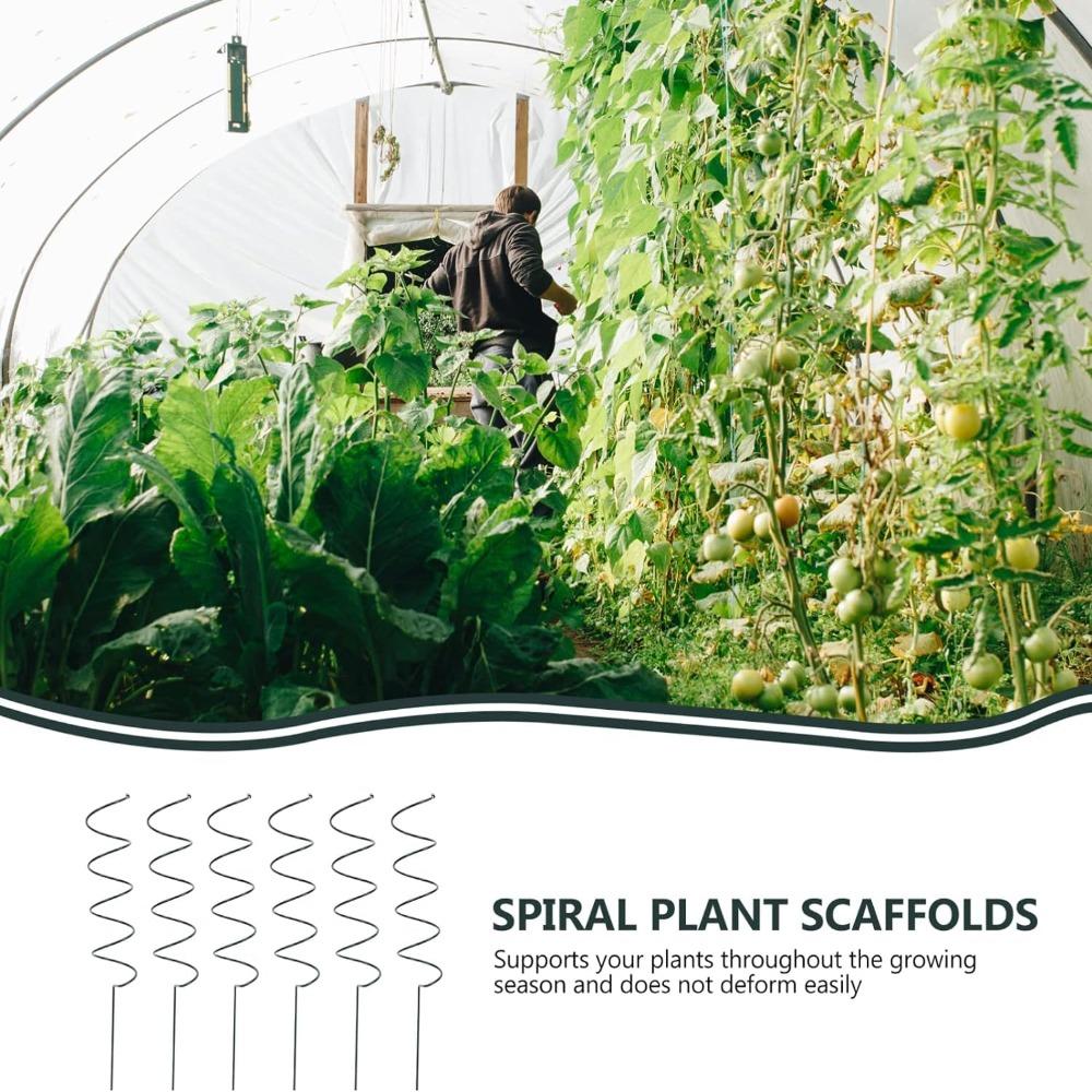 Durable Metal Climbing Plant Support Garden Tomato Spiral Stakes Green Climbing Vine Rack Twisted Tomato Stakes Plant Cage Frame