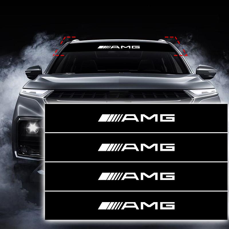 Bil Frontrute Klistremerker Foran og Bak Dekorativt Emblem For Mercedes Benz AMG W212 W205 W246 W177 W176 W213 GLC GLE GLS ML Velkommen Laserlampe