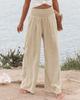 2026 Spring/Summer Women's Casual Loose Cotton Ruched Distressed Mid-rise Pants