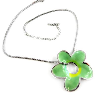 [E0408] - Green 'Mimosas' Designer Necklace