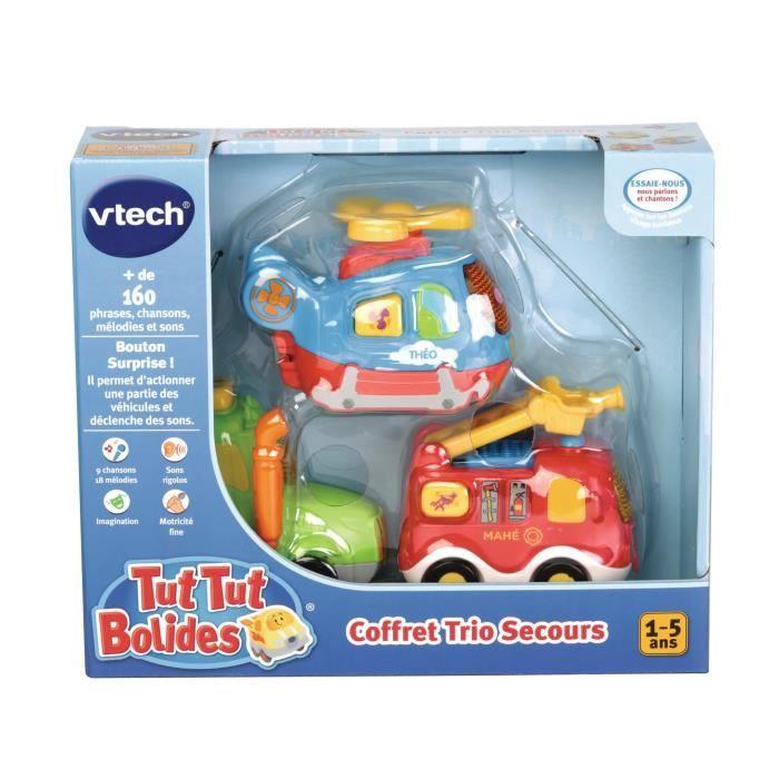 Coffret Trio Secours - VTECH - Tut Tut Bolides - Camion de pompiers, tracteur et hélico - 1 à 5 ans