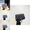 Fashionable Denim Women's Crossbody Bag Vintage Blue Quilted Chain Shoulder Bag