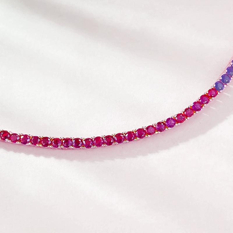 Hui Zhi Yi 2024 Women's Classic OL Bracelet: 925 Silver with Pigeon Blood Red Diamonds