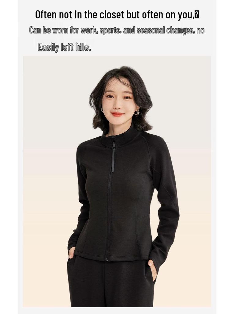 Dámská sportovní bunda s lichotivým střihem a vzdušnou vrstvou: Kardigan na jógu se stojáčkem