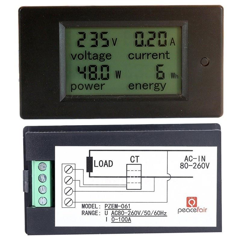 Měřiče střídavého napětí 100A/80~260V Napájení Energie analogový Voltmetr Ampérmetr wattový proud Lampéry