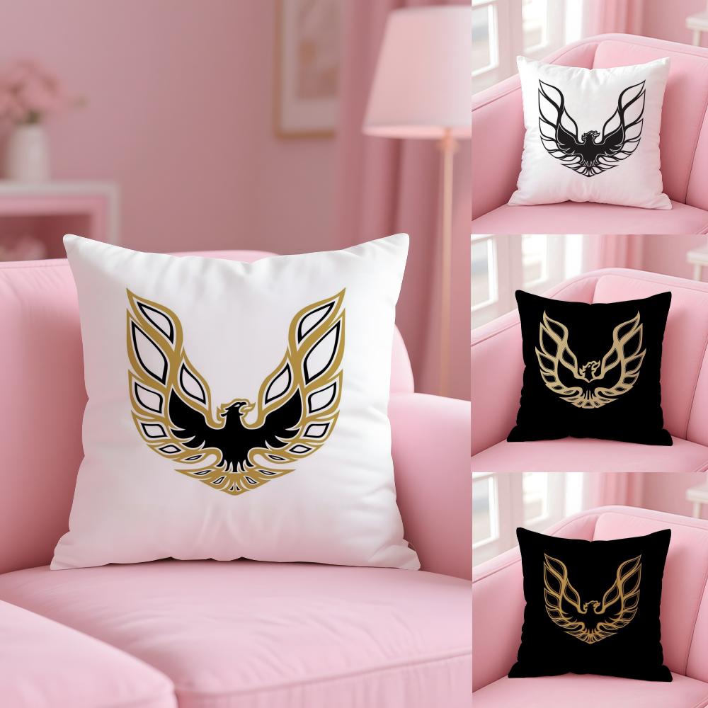 Golden P-Pontiac Cushion Cover Plush Fabric Soft Double-Sided Printed Sofa Pillow Case Colorfast Home Decor Gift