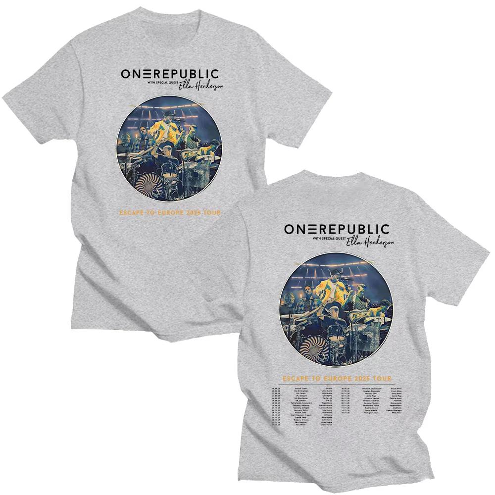 

OneRepublic Escape To Europe 2026 Tour T-shirt OneRepublic Fans Gift Perfect Tee Cotton Casual New Unisex Tops Trends Y2k TShirt XXXL сірий