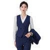 Women's 2024 Black Professional Sleeveless Vest & Pants Set for Hotel Manager