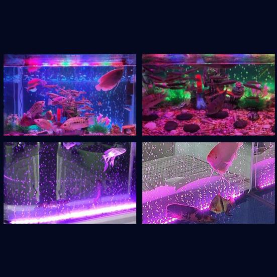 Aquariumlampe Bunt Sauerstoffanreichernd Blasenlicht Wasserdicht LED Dekorlampe für Aquarium