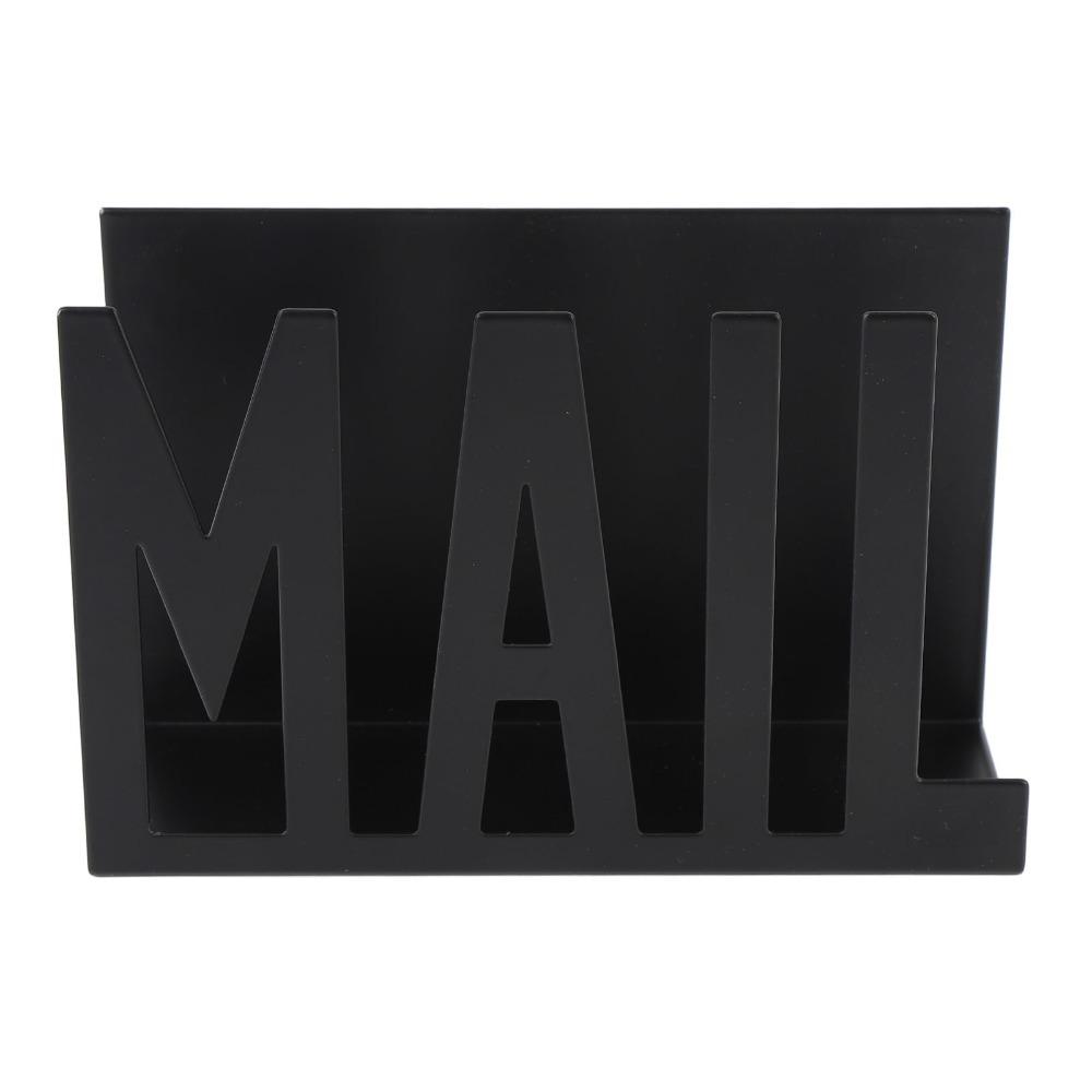 

Metal Construction Mail Organizer Cutout Design Paper Organizer Mail Holder Countertop Use чорний