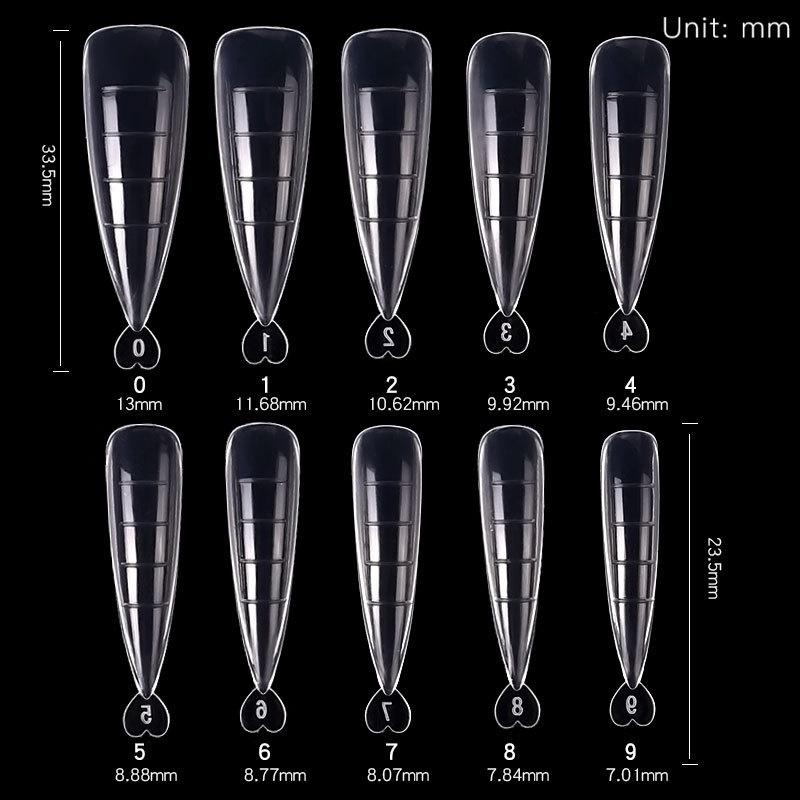 100Pcs Poly Gel Quick Building Mold Tips Nail Dual Forms Finger Extension Nail Art Gel Tool