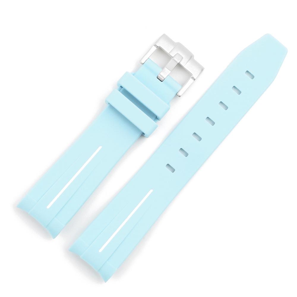 Curved Interface Rubber Watch Strap 20mm Men Women Waterproof Sports Watch Band for Moonswatch Watchband Watch Accessories