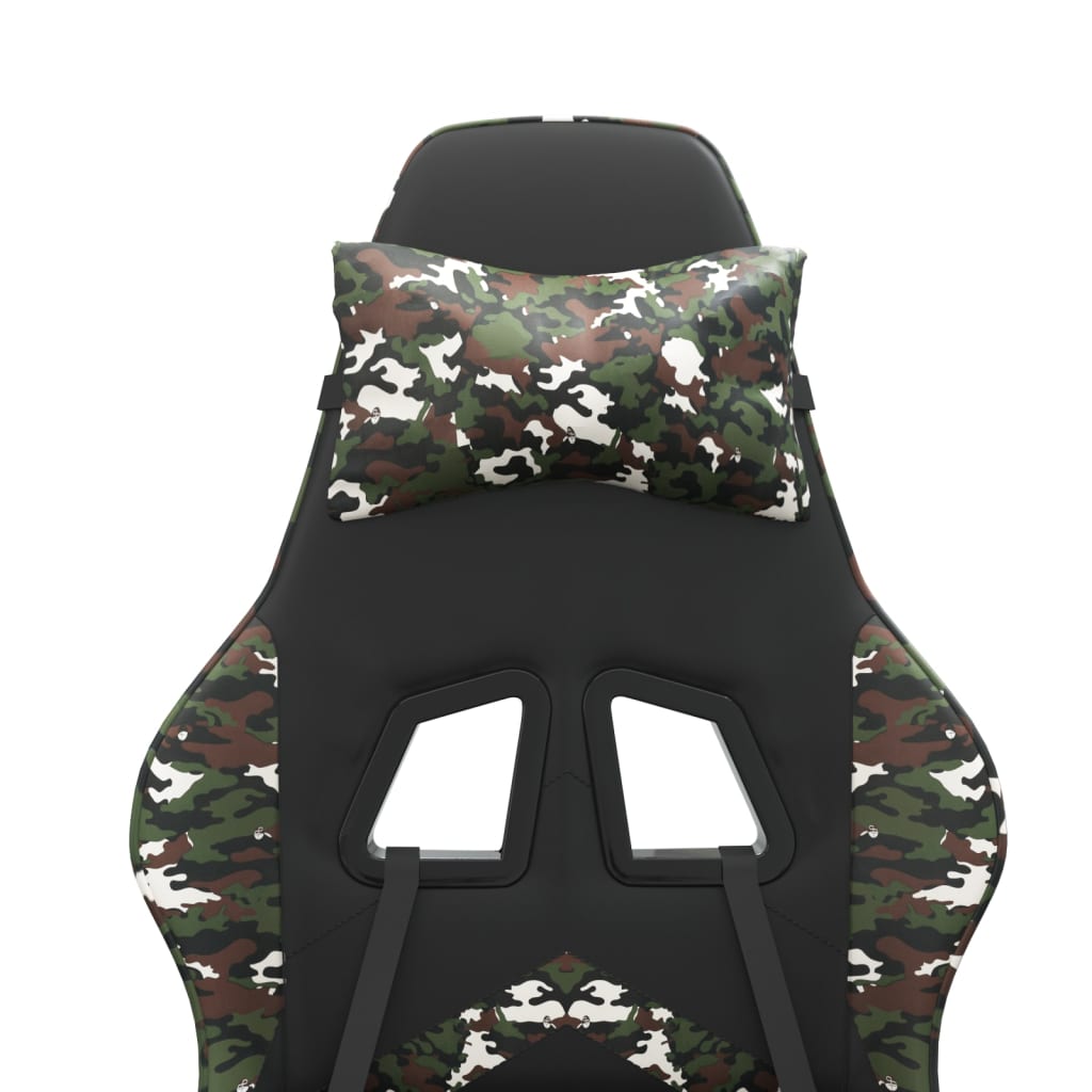 Gaming Chair Swivel Black and Camouflage PU Leather