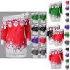 Ladies Christmas Jumper Tops Featuring Charming Santa Claus Design And Long Sleeves