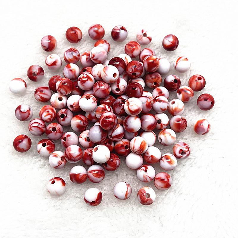 6/8/10/12mm Round Charms Acrylic Beads Loose Spacer Beads for Jewelry Makeing DIY Handmade Bracelet Necklace