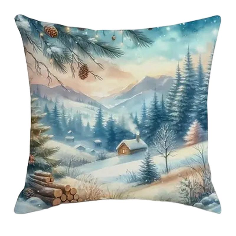 Новая рождественская наволочка со снеговиком для дивана гостиной домашнего украшения наволочка для подушки с принтом премиальное качество прочная 4545cm 2000₽
