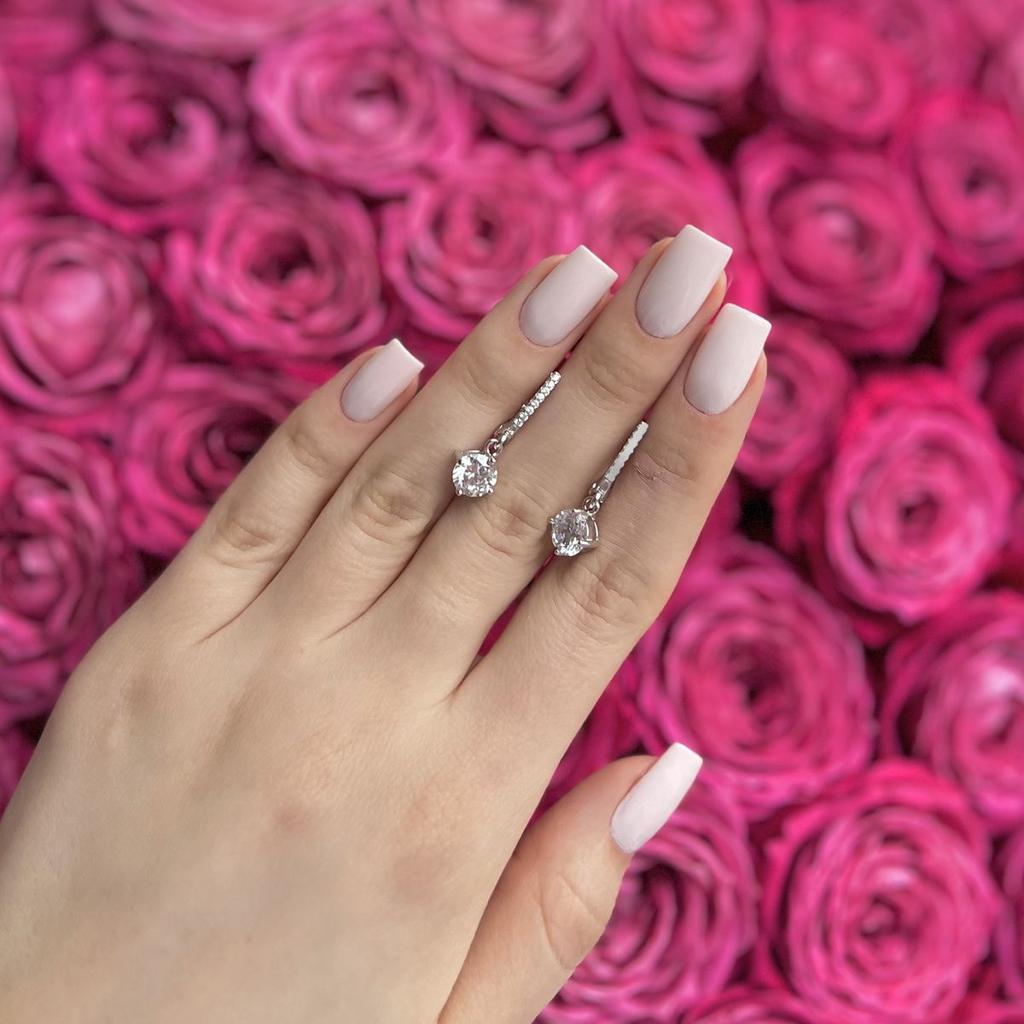 Silver Earrings with Cubic Zirkonia (2138648)