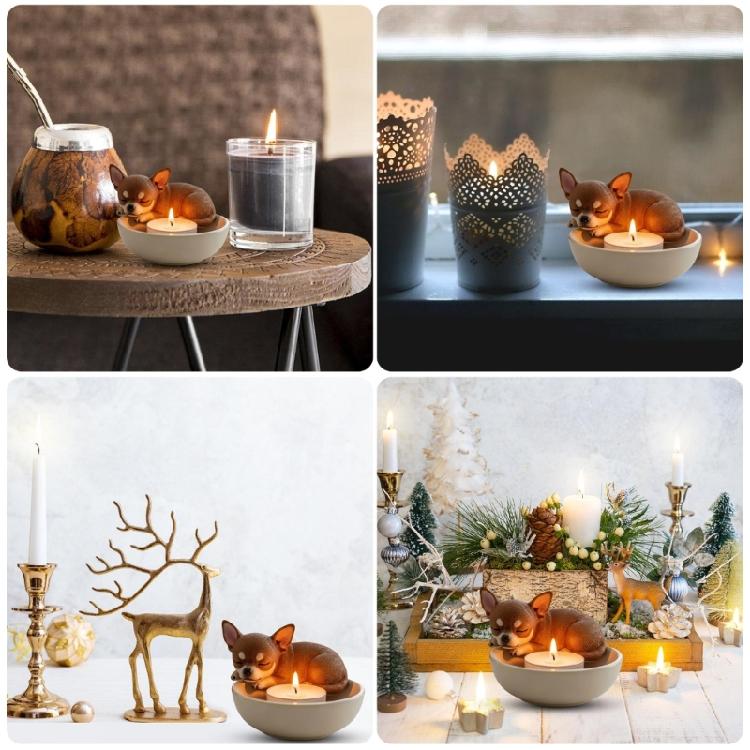 Bezpečné pryskyřičné držáky na svíčky pro psy Umělecké ručně malované vzory Vytvářejí atmosféru v jakékoli místnosti