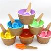 1Set  Kids Ice Cream Bowl Spoon Set Durable Children Gifts Lovely Dessert Bowl DIY Ice Cream Tools Icecream Bowl+spoon