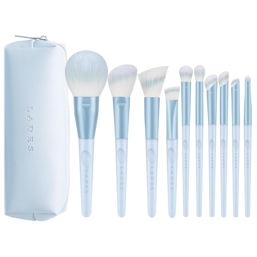 MSQ Makeup Brush 10-Piece Set Eyeshadow Blush Concealer High-Quality Fiber Hair Ultra-Soft Everyday Popular Powder Retention Strong Tools Cosmetic Bag